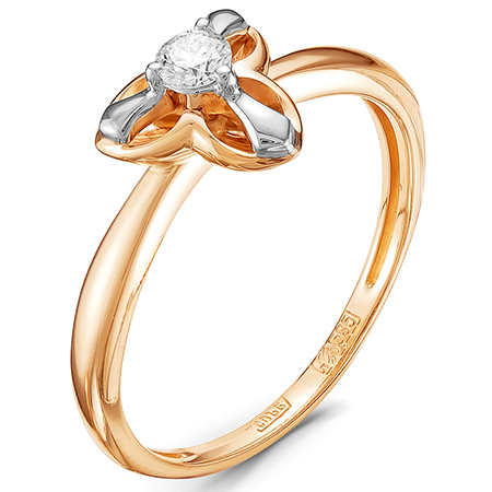 Кольцо, золото, бриллиант, 01-2455